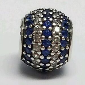 Authentic Pandora Sterling Silver Nautical Pavé Lights Bead Blue 791172NCB